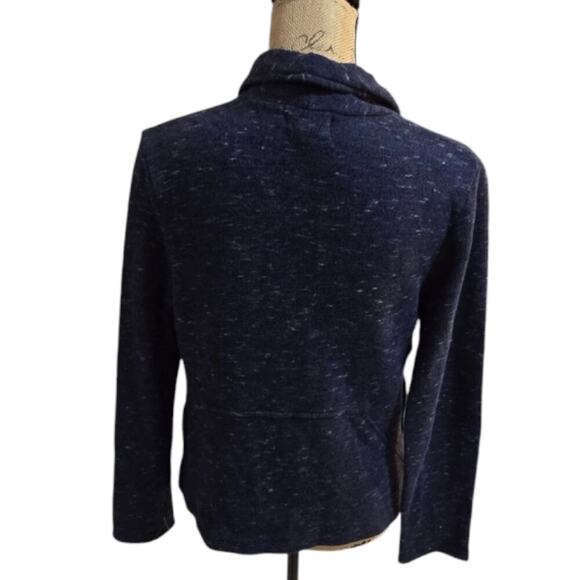 Caslon Blue Heathered Sweatshirt Shawl Collar Blazer Jacket‎ Size Small - Picture 2 of 6